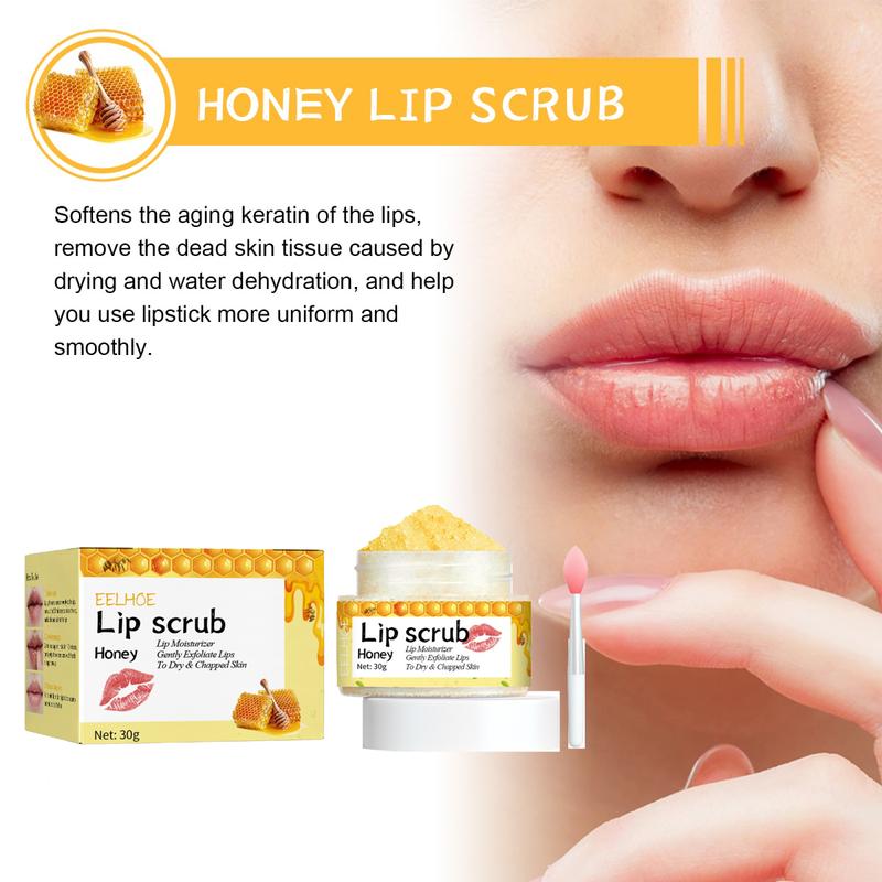 EELHOE Honey Lip Scrub 30g Moisturizing Lips Moisturizing Magic Color Diminish Lip Corners Skincare Lip Care Comfort Moisturizer