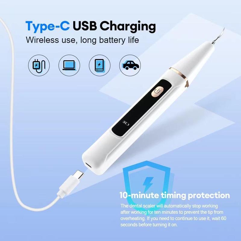 1 Box Portable Tooth Cleaner, Ultrasonic Tooth Cleaner, Multi-purpose Cordless Cleaner, 3-mode Teeth Cleaner for Home Travel, Oral Hygiene Products Usb Power, Winter & New Year Gift