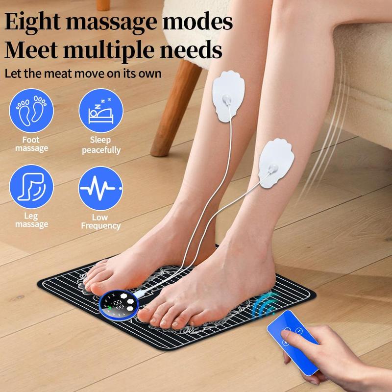 Portable Electric Foot Massager, 1 Set Electric Foot Massage Pad with Remote Control, Foot Massage Machine for Home & Travel, Personal Care Appliances