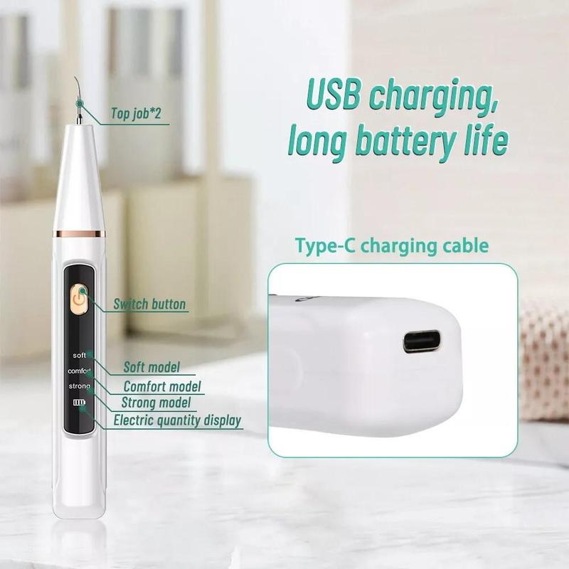 1 Box Portable Tooth Cleaner, Ultrasonic Tooth Cleaner, Multi-purpose Cordless Cleaner, 3-mode Teeth Cleaner for Home Travel, Oral Hygiene Products Usb Power, Winter & New Year Gift