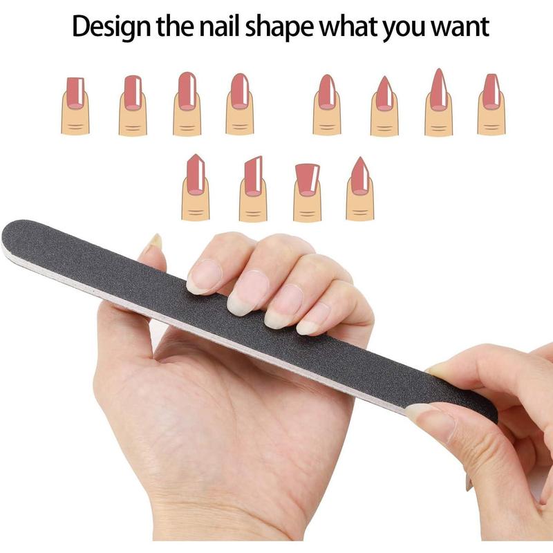 50 count  Files for  Nails 100 180 Grit Double Sides Fingernail Files Professional Manicure Tools for Home Salon