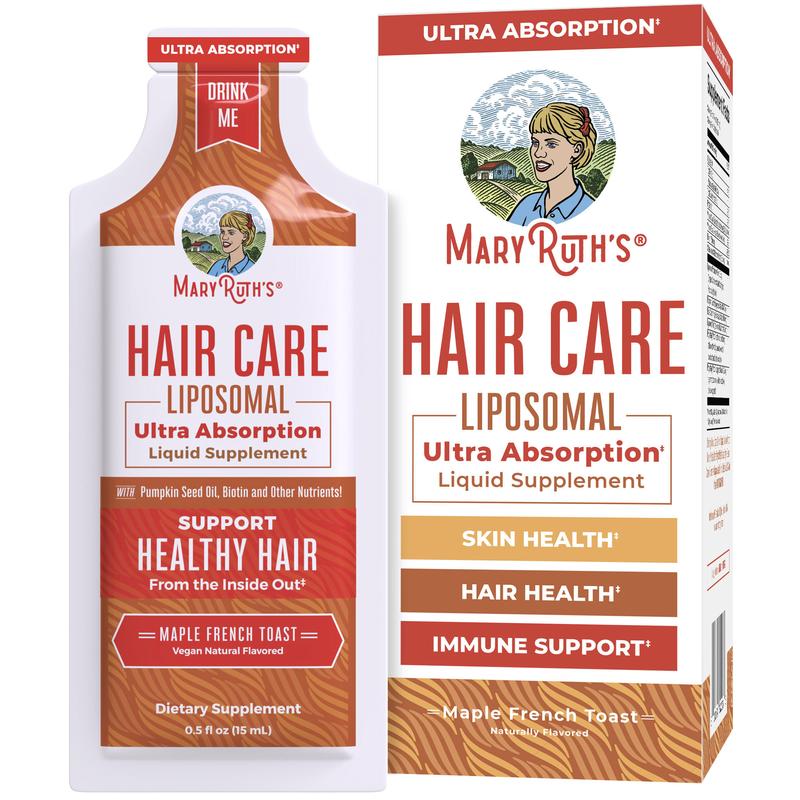 MaryRuth's Hair Care Liposomal - Hair Growth Vitamins - Vitamin D3, Vitamin E, Biotin, Hyaluronic Acid, & Selenium - Vegan - Gluten Free - 14 Pouches