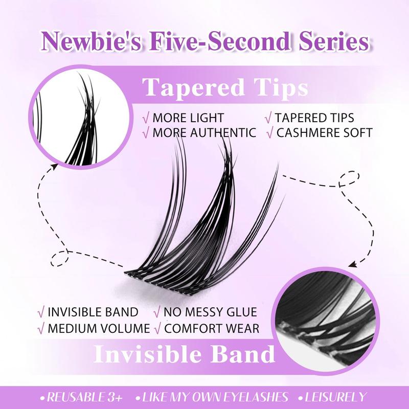 Veyesbeauty Manga Lashes Invisible Lash Band with Built-In Lash Line Reusability Suitable for Weddings and Parties Eyelash Extensions Makeup Cosmetic Eyelashes Extensions