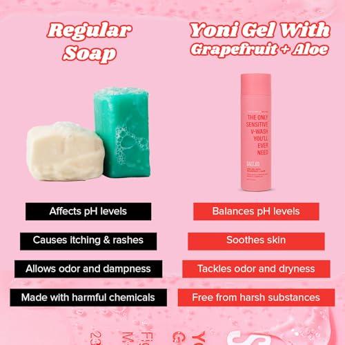 SALT.XO Intimate Care Gel for Women - Grapefruit Sensitive Yoni Gel Wash, pH Balance V Wash Cruelty-Free Feminine Hygiene Products (8 Fl Oz) - Comfort