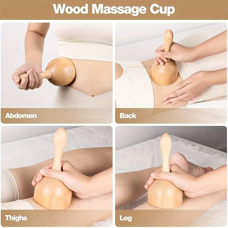 Wooden Massage Tool Set with Storage Bag, 3 Counts set Manual Massage Tool for Whole Body, Body Massage Tool for Home & Office Use 2