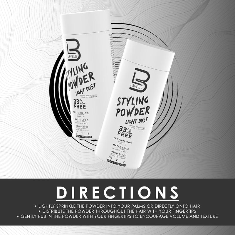 Level Light Hold Styling Powder - Natural Matte Hairstyle - Texturizing and Volumizing Haircare Color Shampoo