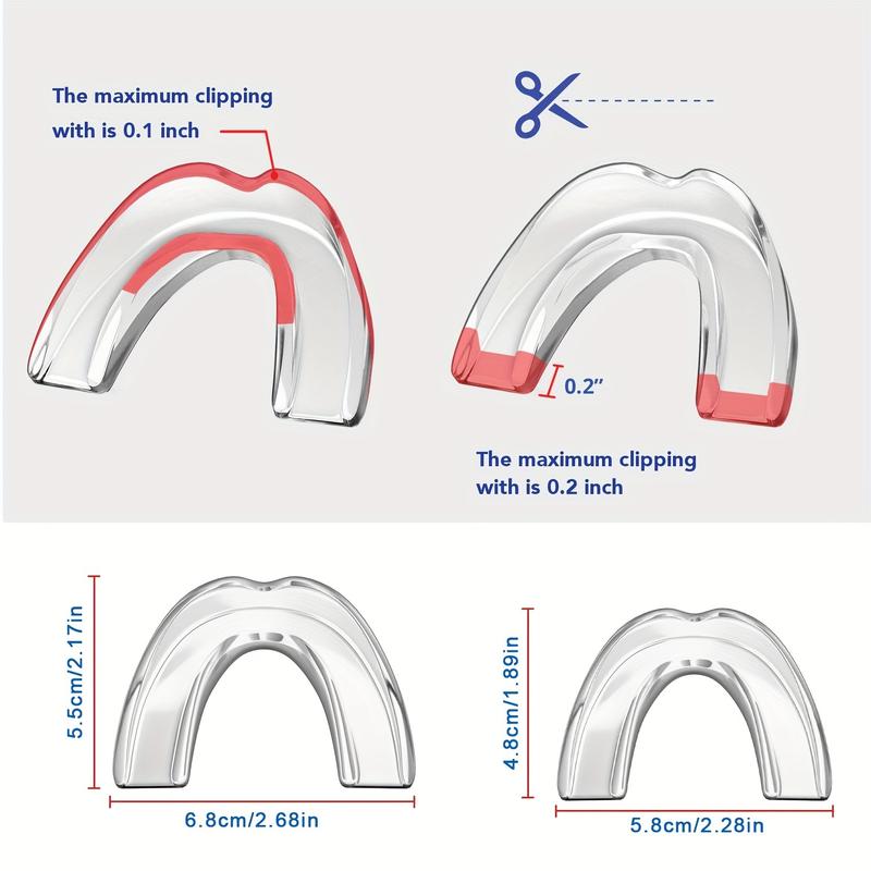 GlorySmile 8-Pack TPU Mouth Guards for Nighttime Teeth Grinding, Anti-Clenching Bruxism and Anti-Snoring Mouthpieces, Customizable Fit Dental Guards for Protection Against Teeth Grinding