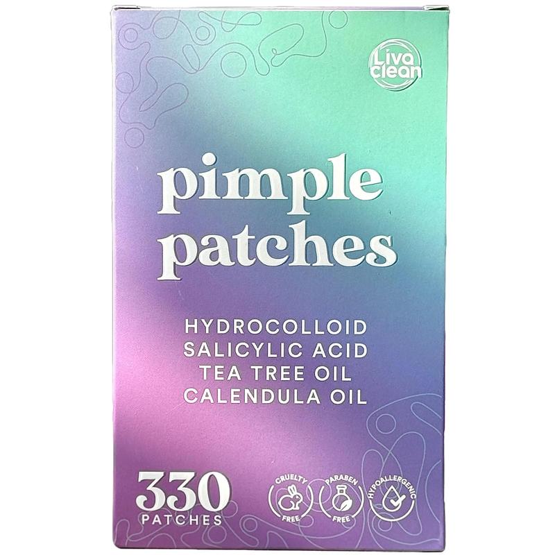 LivaClean 330 CT Pimple Patches for Face w Salicylic Acid, Tea Tree Oil & Calendula Oil Acne Skincare