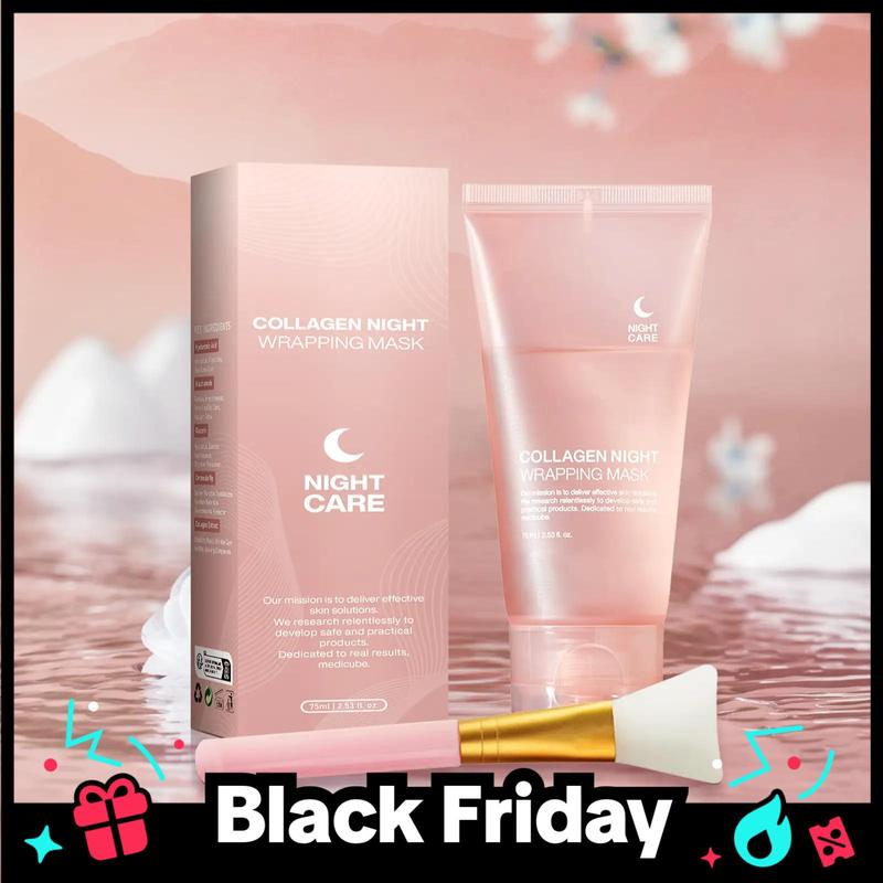 Collagen Night Wrapping Mask, Sleep, Shed and Glow, Elasticity Collagen Overnight Wrapping Peel Off Facial Mask Pack & Hydration Care, Elasticity & Hydration Care, Reduces Sagging & Dullness Glow Boost, Comfort Skincare Products, Christmas Gift