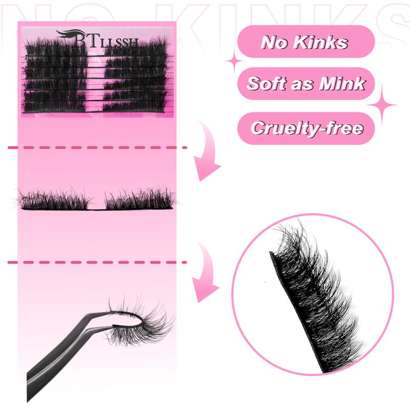 24 Pack 4 Style False Eyelashes, Handmade Full Strip, Cruelty Free, Dramatic 3D Lashes, Black, 24 Pairs