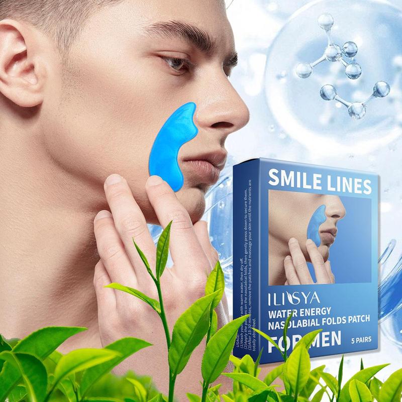 Moisturizing Facial Mask for Men, 5 Pairs Hydrating Facial Care Patches for Soothing Dry Skin, Daily Skincare Products for Men