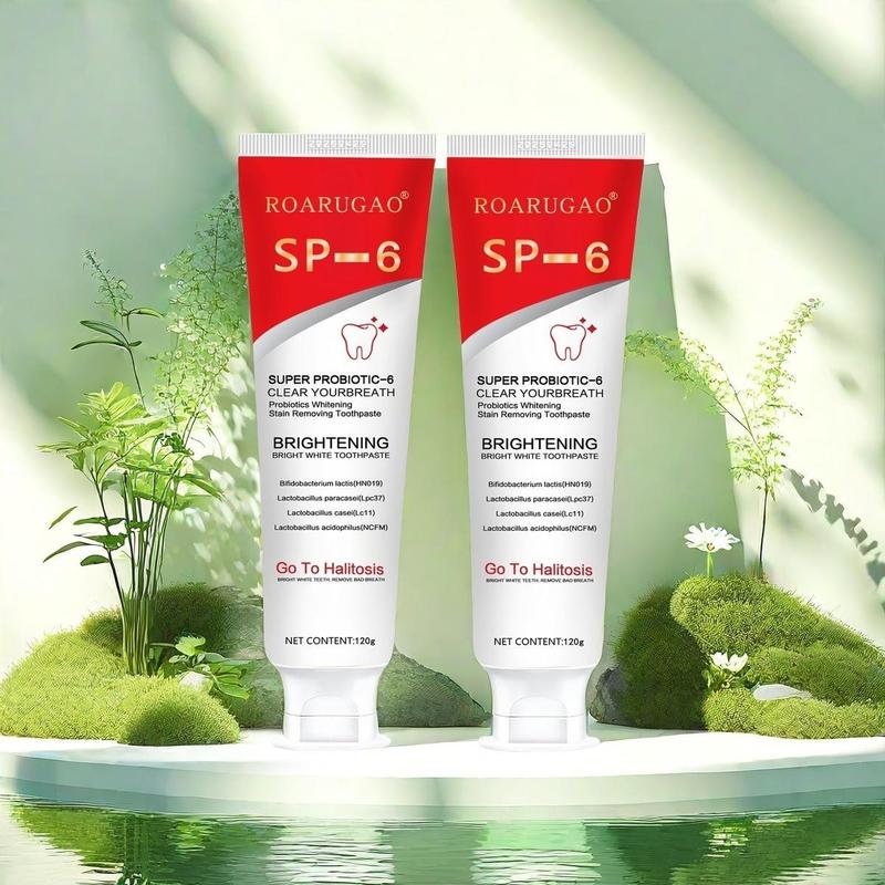 [+$5 GET 2PACK] SP-6 Probiotic Toothpaste：Enhanced Formula Balances The Oral Microbiome, Removes Stains, And Provides Long-lasting Fresh Breath.SP 6 Toothpaste, Fresh Breath, Deep Cleaning Care Toothpaste