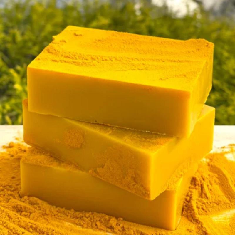 Turmeric Lemon Soap, Natural Turmeric Soap for Face & Body, Gentle Moisturizing Facial Wash for Deep Cleansing Skin, Smooth Skin Texture