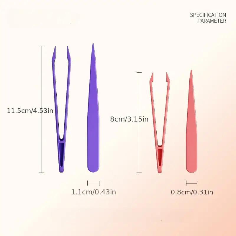 2pcs Makeup Tweezer Set, Multifunctional Thickened Nail Sticker Tweezer, Professional Makeup Tools For Women