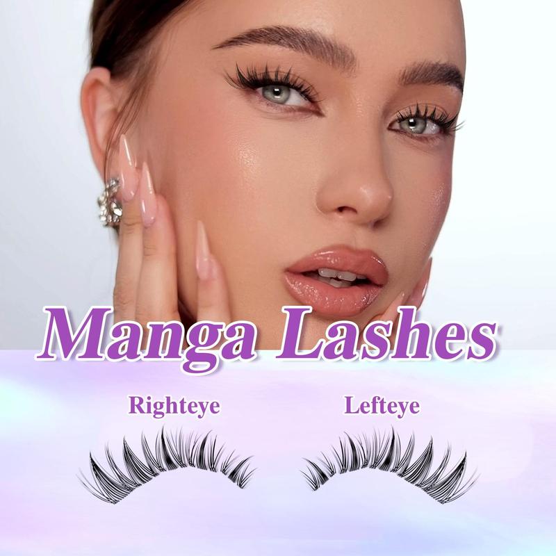 Veyesbeauty Manga Lashes Invisible Lash Band with Built-In Lash Line Reusability Suitable for Weddings and Parties Eyelash Extensions Makeup Cosmetic Eyelashes Extensions