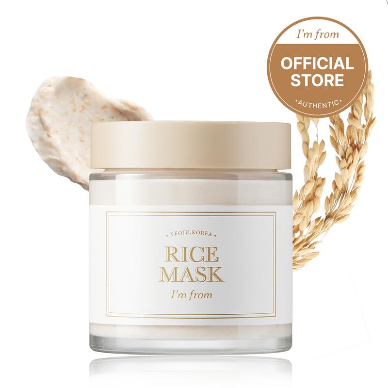 [I'm From Official Shop] Rice Mask, Gentle Exfoliating Wash Off Facial Mask for Dull, Rough Skin, Pore Clearing, Remove Dead Skin Cells, Uneven Skin Tone, Smooth Skin, Moiustirinzg, Radiant, Official I'M FROM Shop Skincare Exfoliate Nourishing Smoother