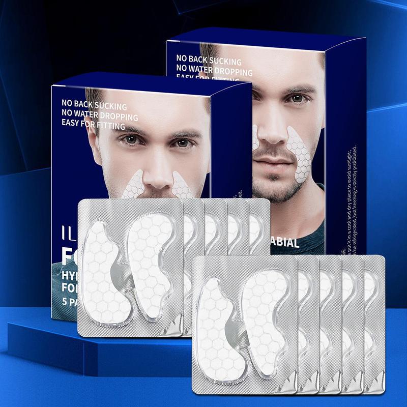 Hyaluronic Acid Men's Facial Skincare Patch, 10 Pairs Smile Line Facial Firming Sticker, Face Care Product for Men