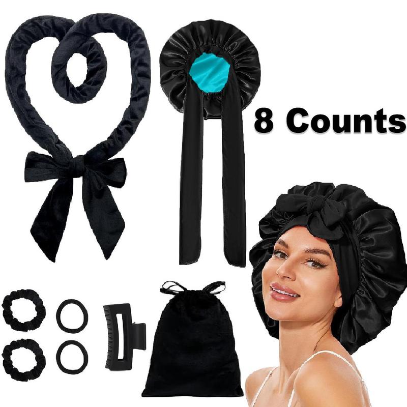 No Heat Hair Curlers To Sleep in Overnight Curls Headband, 8 Counts set Soft Hair Curler for Long Hair