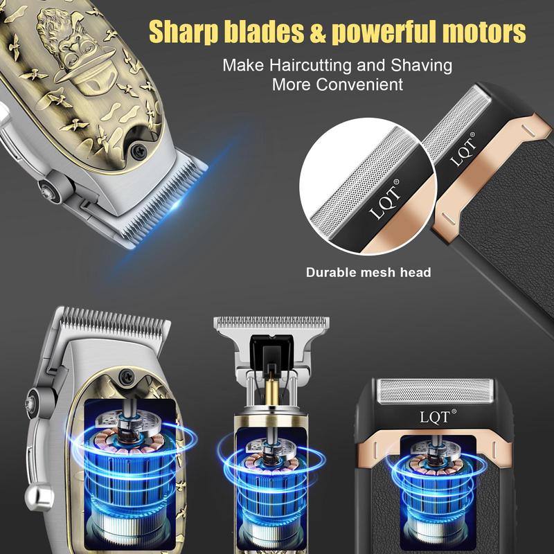 Professional Hair Clippers for Men, 7000 RPM, USB Rechargeable Cordless Hair Trimmer, with LCD Display, 2000mAh Lithium Battery, for Salon and Home Use, Beard Trimmer, Stocking Fillers, Winter & New Year Gift