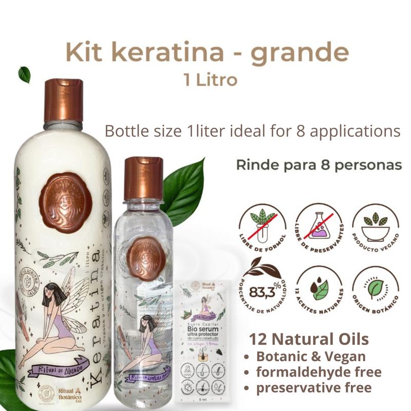 Ritual Botanico Organic & Vegan Hair Keratin Natural Ingredients straightening (120ml 250ml 1lt) Keratina Ritual Botanico Alisado vegano organico