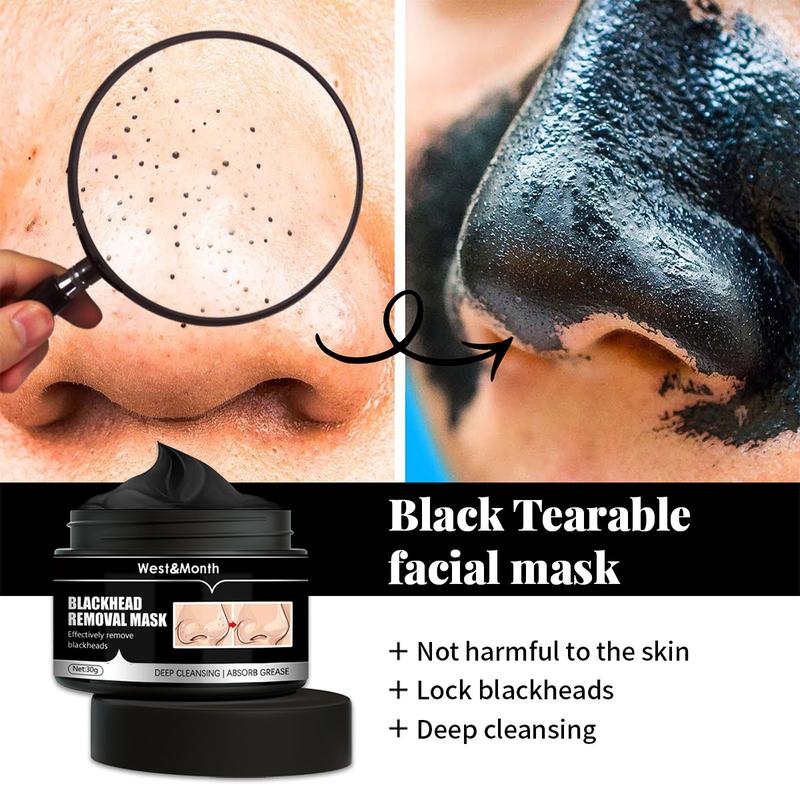 Gift,Bamboo Charcoal Peel Off Mask, Nose Pore Cleansing Mask, Deep Cleansing Facial Care Mask for Daily Use, Personal Skin Care Products