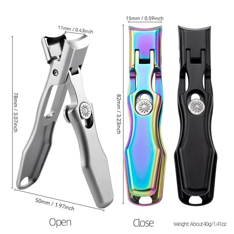 Stainless Steel Nail Clipper, Debris Resistant Large Opening Jaw Nail Trimmer, Portable Nail Cutter for Home Travel