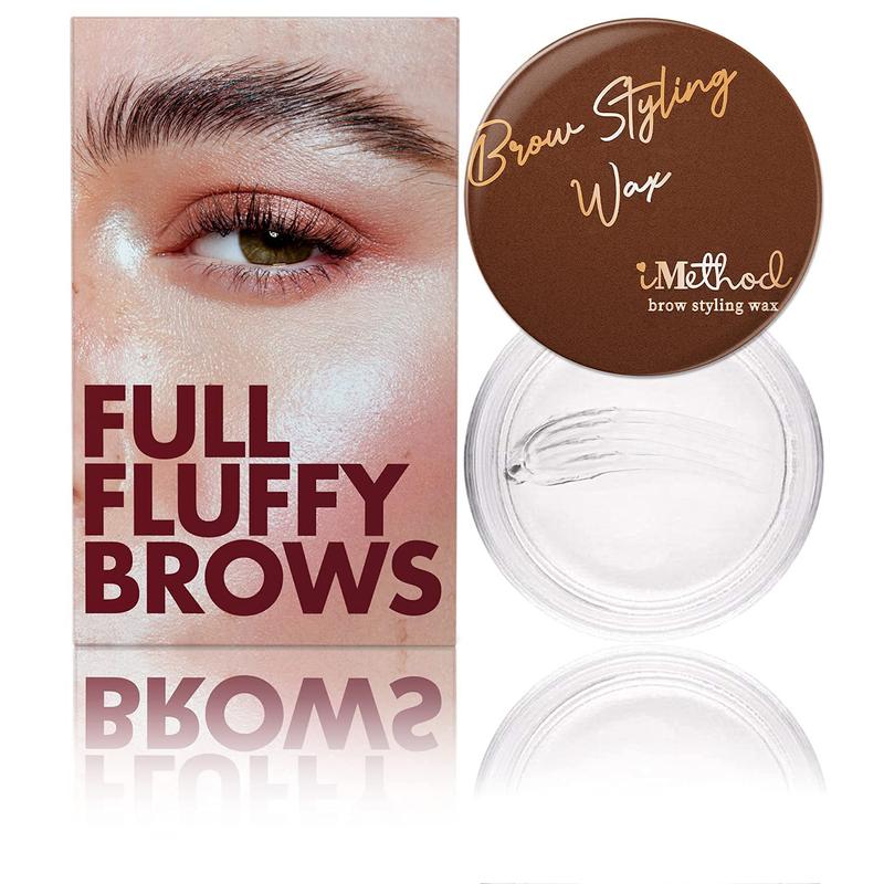 iMethod Eyebrow Wax - Brow Styling Wax for Feathered & Fluffy Brows, Clear Brow Gel, Brow Soap, Waterproof Eyebrow Makeup, Brow Lamination Effect