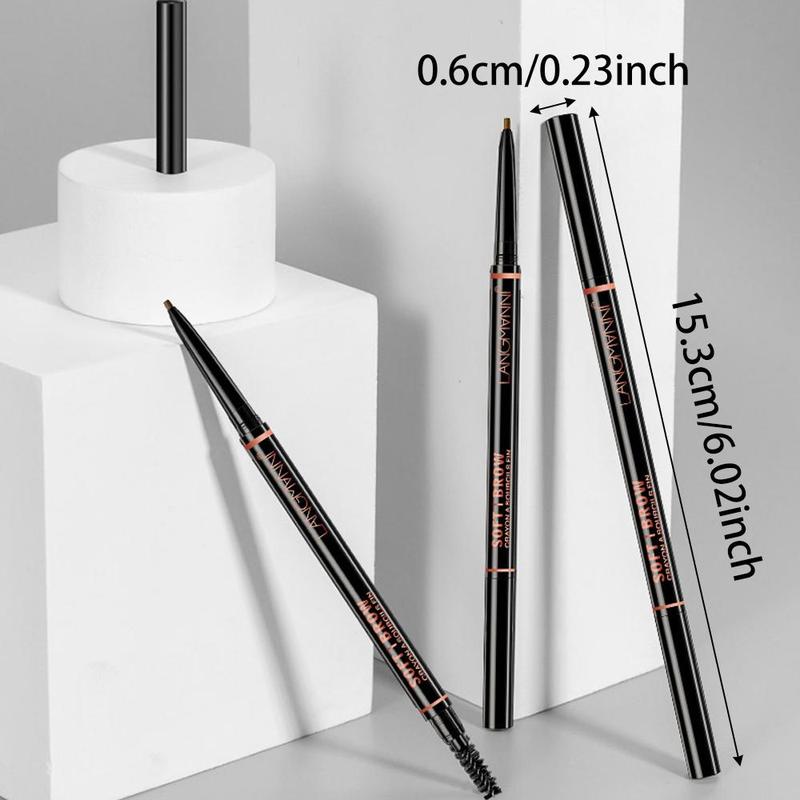 Double-ended Eyebrow Pencil & Eyebrow Brush, 1 Count Long Lasting Eyebrow Pencil & Brow Styling Brush, Sweat Proof High Pigmented Brow Shading & Filling Pencil, Makeup Product for Women & Girls