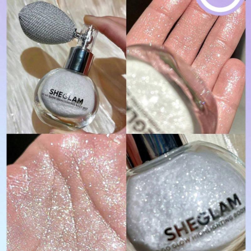 SHEGLAM Go Go Glow Highlighting Body Mist - Glitter Powder Spray Multi-Use Shimmer Glow Highlighter Face Makeup