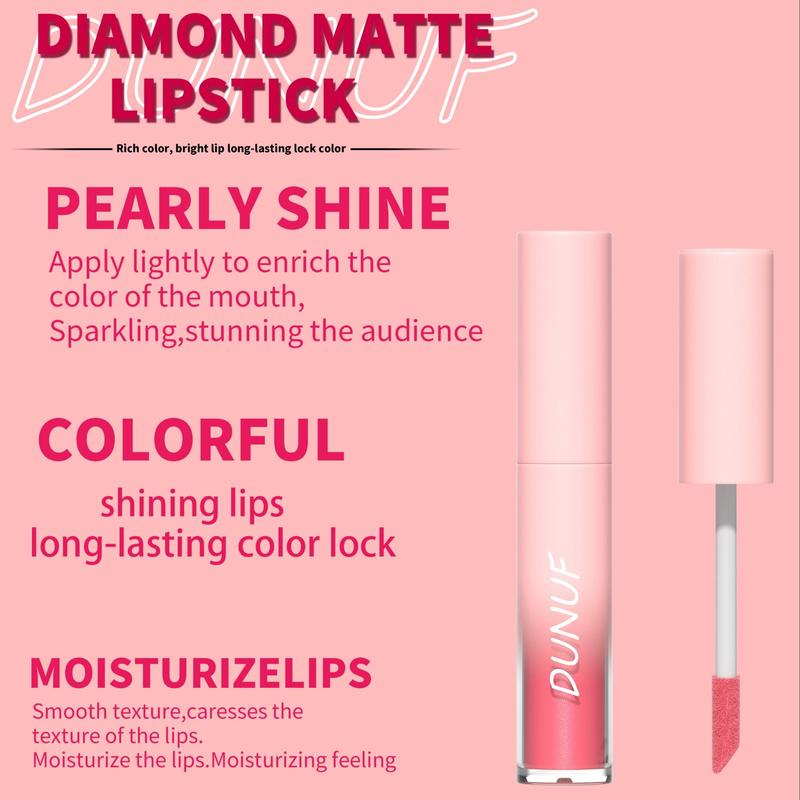 Long Lasting Lipstick, Matte Lip Glitter Lip Glaze Stick, Tinted Hydrating Lip Gloss, Glossy Plumping Lip Oil Lip Stick for Women & Girls, Lip Cosmetics