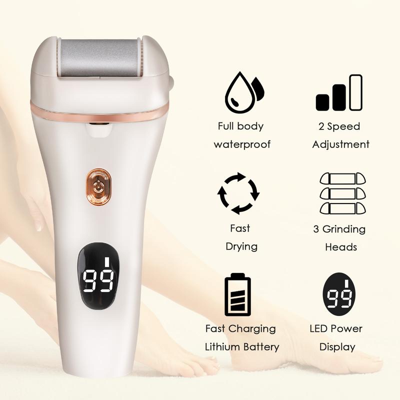 Cordless Electric Feet Callus Remover，Foot File Pedicure Tools for Home & Nail Salon，17 in 1 accessories Kit for foot care，Professional Pedi tools Perfect for Dead skin,Crusty，Summer Manicure & Pedicure Accessories Electric Foot