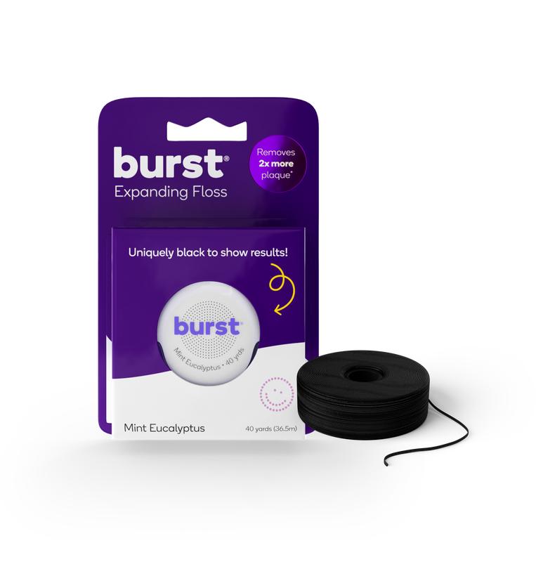 BURST Expanding Dental Floss - Stain-Absorbing, Woven Tooth Floss with Xylitol Coating to Fight Cavities - Vegan, Paraben Free - Mint Eucalyptus burst oralcare expandable floss