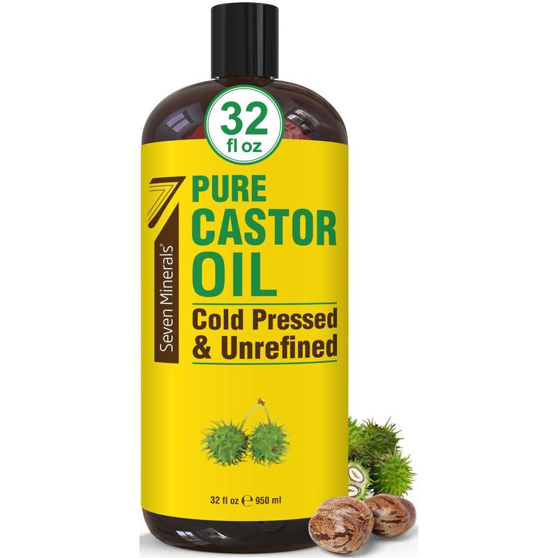 Pure Cold Pressed Castor Oil - Big 32 fl oz Bottle - Unrefined & Hexane Free - 100% Pure Castor Oil Haircare Comfort