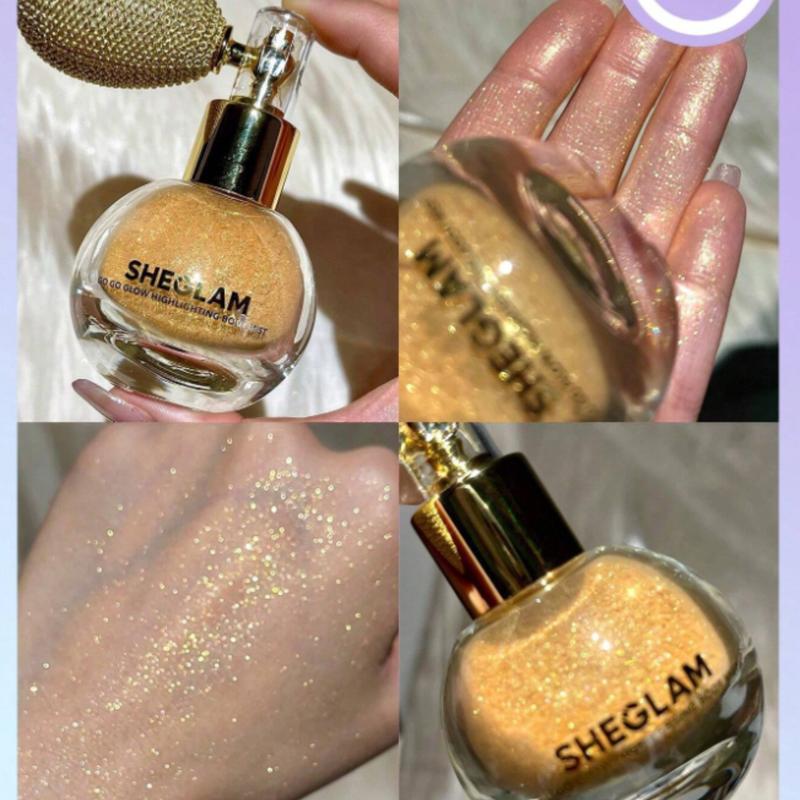 SHEGLAM Go Go Glow Highlighting Body Mist - Glitter Powder Spray Multi-Use Shimmer Glow Highlighter Face Makeup