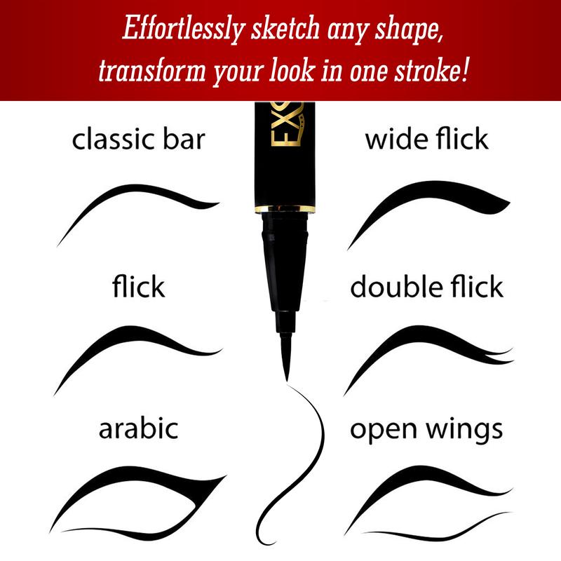 Exsivia Waterproof Premium Eyeliner Makeup for All-Day Wear, Deep Black Cosmetic Lipliner Eyeliner Pencil sweatproof eyeliner