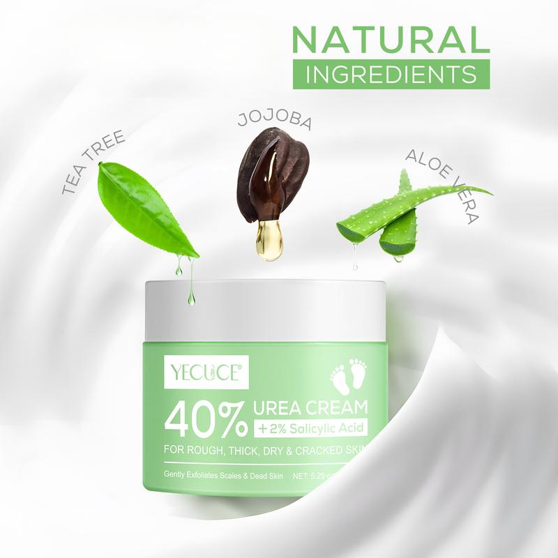 Yecuce Urea Cream 40 Percent for Feet, 2% Moisturizing Urea & Salicylic Cream, Urea Cream For Feet, Hands, Heels, Elbows