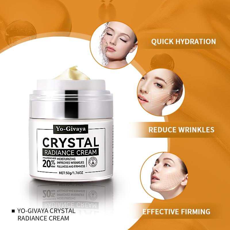 [Yo-Givaya】Crystal RadianceCream-lift fimming face cream&neckcream-Fades Wrinkles, Hydrates andbrightens skin tone-SkinRepair,Moisturizer