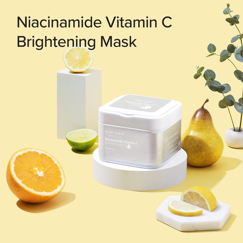 [Mary&May] Niacinamide Vitamin C Mask (30ea), Quick dispenser type 30 sheet, VitaminC, Korean Facial Mask