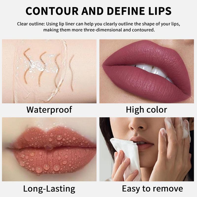 Long Lasting Lip Liner Set, 36pcs set Waterproof Matte Lip Liner, Beauty & Personal Care Lip Makeup Tool for Women, Lighter Lipstick, Lip Liner Stain