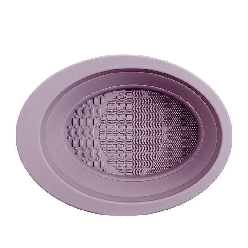 Professional Makeup Brush Cleaning Bowl, Round Cosmetics Brushes Cleaning Scrubber, Portable Makeup Brushes Washing Tool, Beauty Blender Cleaning Pad