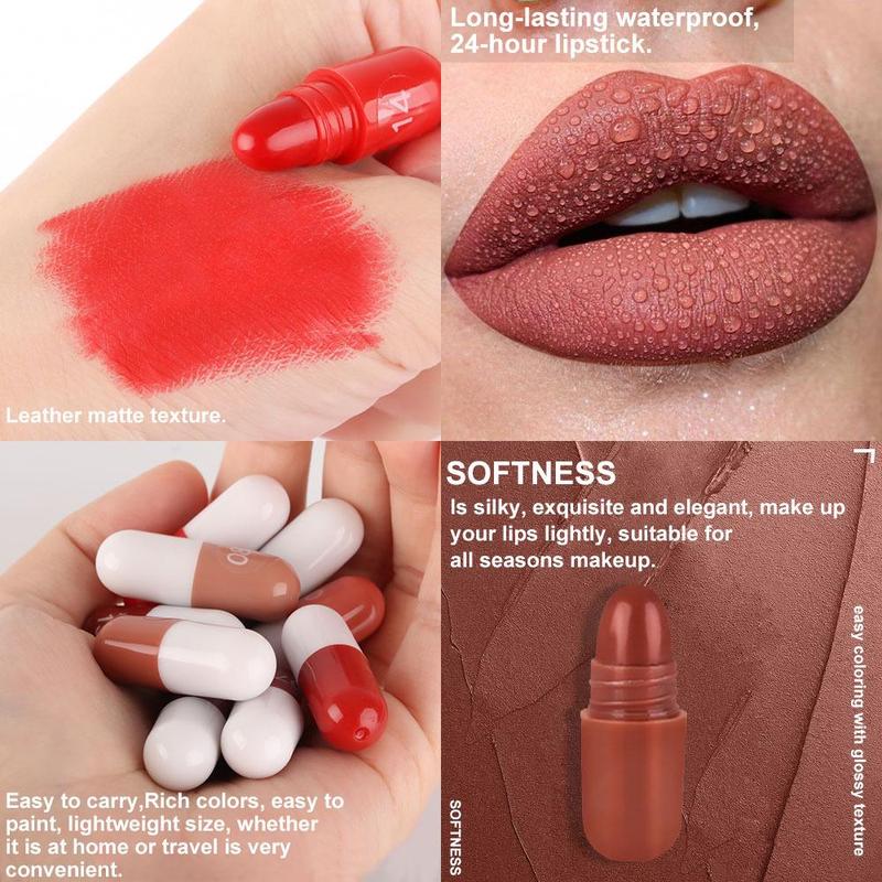 Long Lasting Capsule Shaped Matte Lipstick, 18pcs set Waterproof Matte Lip Balm, Easy Coloring Lip Sticks, Moisturizing Matte Lipstick