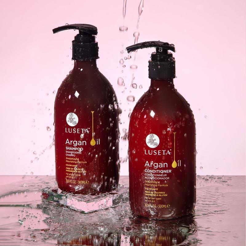 Luseta Argan Oil Hair Care Set - Shampoo Conditioner Hair Mask Serum for Damaged Hair