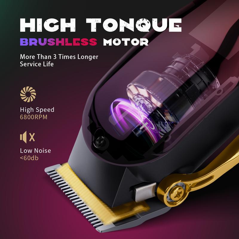 [SUPRENT PRO] The Phantom Barber Clippers - Premium Barber Clippers DLC-Coated Blade & Brushless Motor- Rechargeable with DIY Customizable Casing-gifts for men over 50 gifts for couples mens beard grooming set