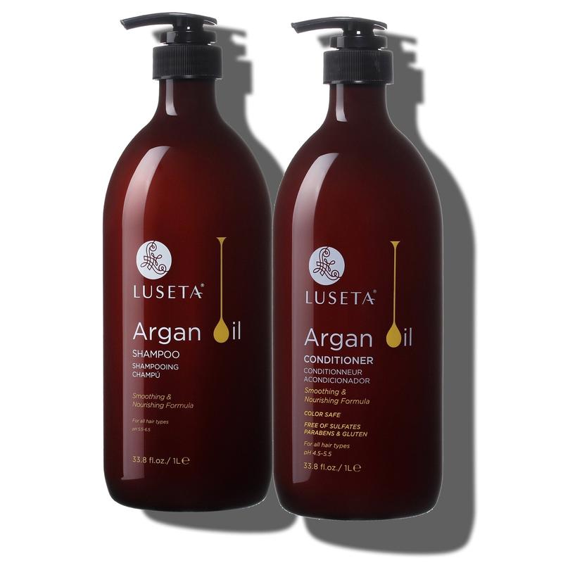 Luseta Argan Oil Hair Care Set - Shampoo Conditioner Hair Mask Serum for Damaged Hair