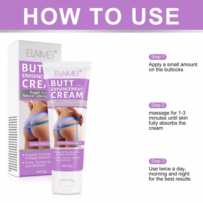 Buttocks Cream, 2 Counts Natural Buttocks Cream, Carefully Formulated with Natural Plant Oils and Collagen, for Women Daily Use