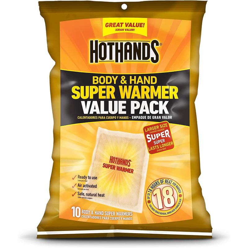 Hothands Body & Hand Super Warmers - Long Lasting Natural Odorless Air Activated Warmers - up to 18 Hours of Heat - 10 Individual Warmers Kobayashi Kobayashi