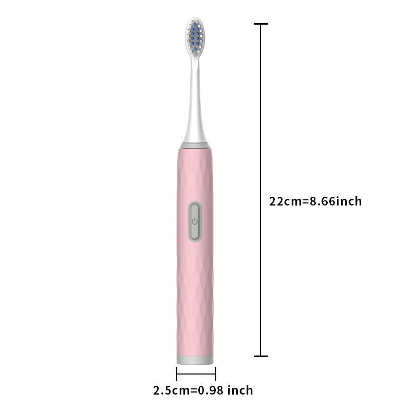 Solid Color Electric Toothbrush & 4 Counts Replacement Brush Head Without Battery