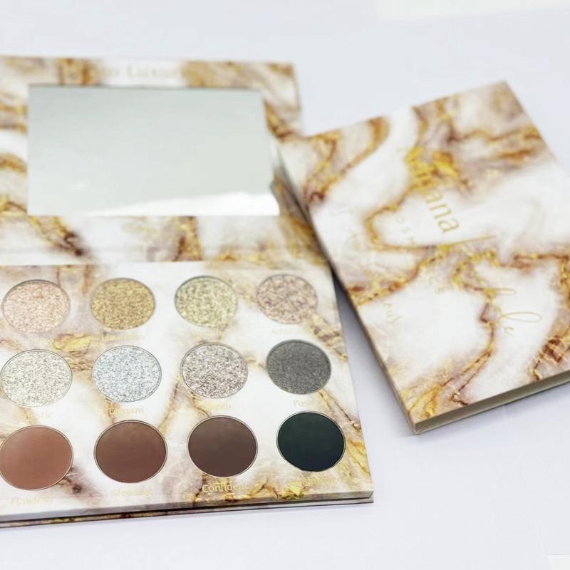 “I Am Luxurious” Neutral Duo Chrome, Iridescent, Glitter Shimmer Eyeshadow Palette by Adriana Nichole Cosmetics Makeup Matte