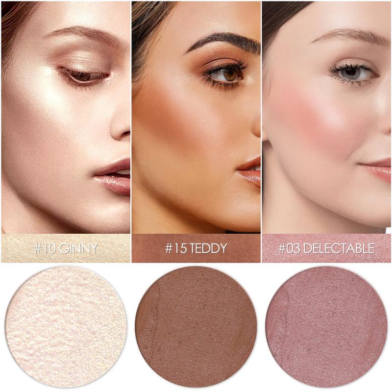 3-piece neutral contour stick set: cream blush, highlighter