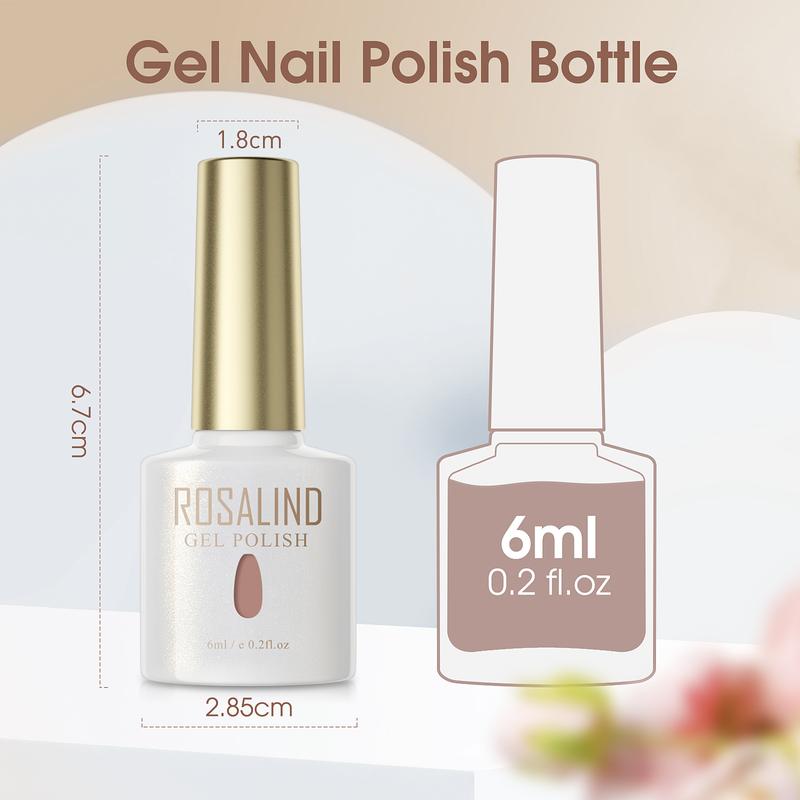 ROSALIND Pink Purple Gel Nail Polish Set, 20 PCS White Pink Gel Polish Collection Silver Glitter Pink Nail Gel Polish for Nail Art Starter Set Manicure gel nailpolish uv nail gel color uv gelpolish Nail Care